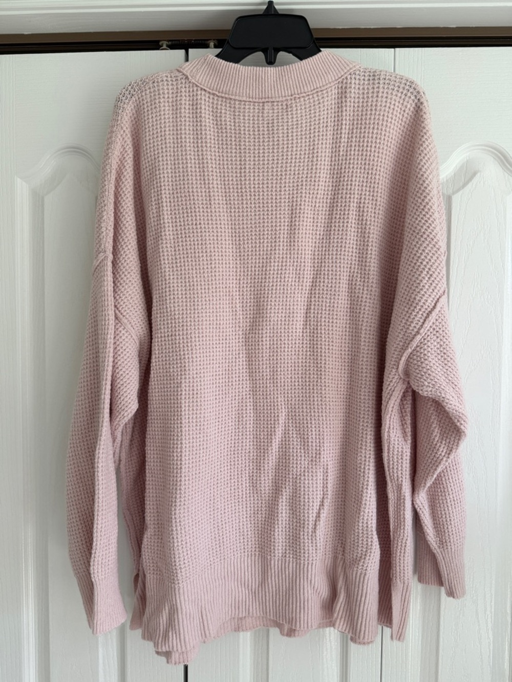 aerie Soft Pink Waffle Knit Crewneck Sweater - Picture 5 of 5